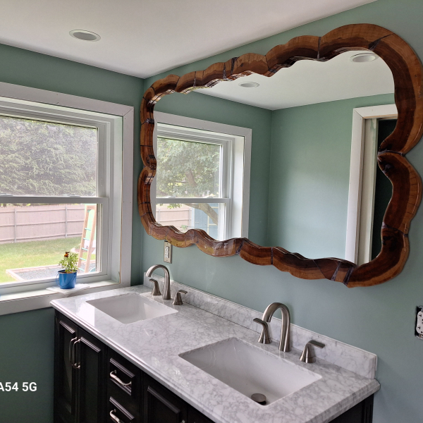 Large Cherry and Grey Lavender Mirror