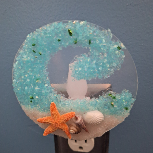 Seaglass Wave and starfish nightlight